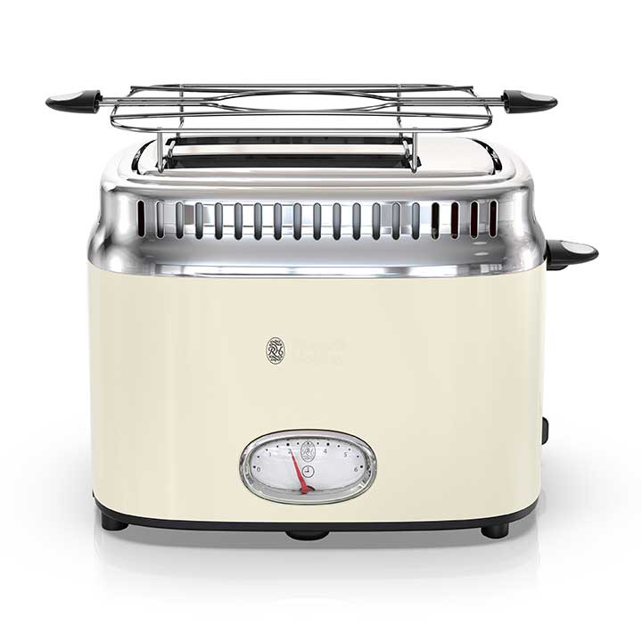 Retro Style 2 Slice Toaster Cream Stainless Steel Russell Hobbs